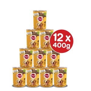 Pedigree Hrană umedă pentru câini adulți cu pui și legume în jeleu 12x400g