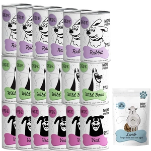 PEPE MONO PROTEIN MIX 18x400g+PAKA ANIMAL - Lio PEPE Lamb (lamb lung) freeze-dried treat 50g GRATUIT!